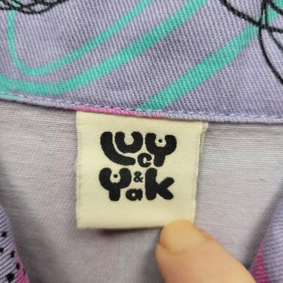 Lucy & Yak Scribbled Floral Ragan Jumpsuit Size 8 Boilersuit Organic Cotton - Picture 6 of 9